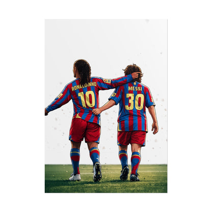 Ronaldinho & Messi Barcelona Poster