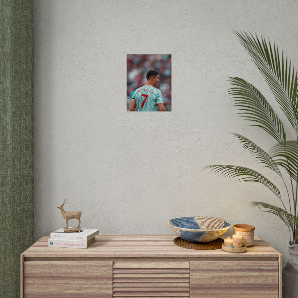 Cristiano Ronaldo Soccer Star Jersey Poster - Number 7 Back View Rolled Print