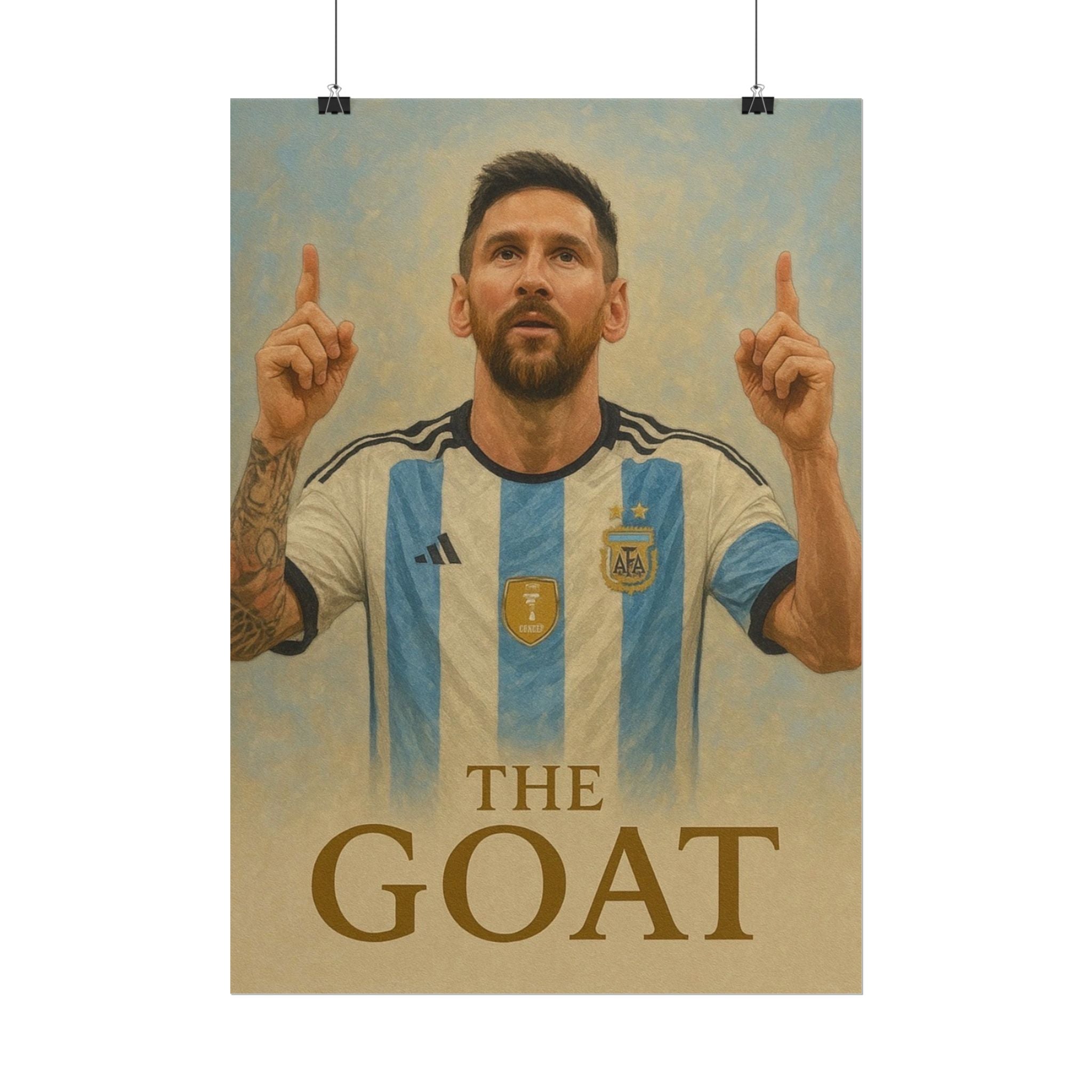 Lionel Messi Rolled Poster — "The GOAT" Soccer Player Tribute Poster