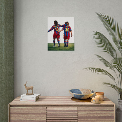 Ronaldinho & Messi Barcelona Poster