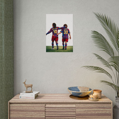 Ronaldinho & Messi Barcelona Poster