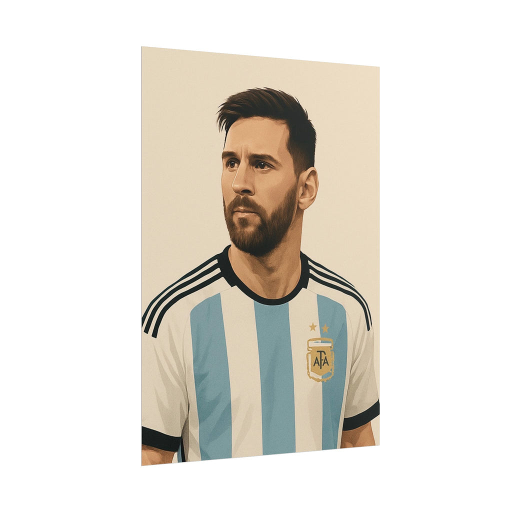 Lionel Messi Vintage Argentina Soccer Poster — Rolled Football Print