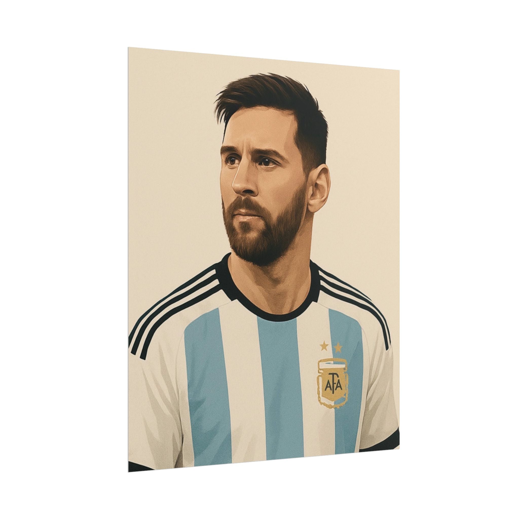 Lionel Messi Vintage Argentina Soccer Poster — Rolled Football Print