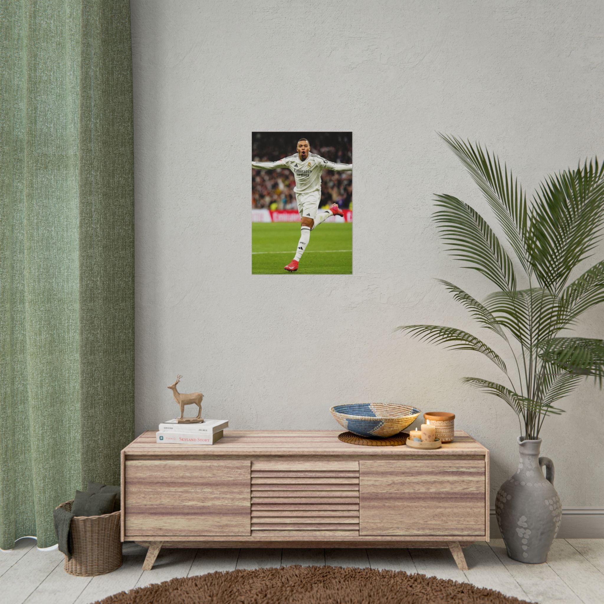 Kylian Mbappe Real Madrid Soccer Star Rolled Poster — Celebratory Football Print (Real Match Action)