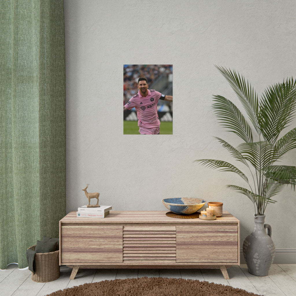 Lionel Messi Inter Miami Soccer Star Action Poster — Rolled Sports Poster