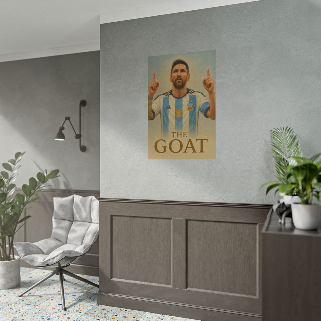 Lionel Messi Rolled Poster — "The GOAT" Soccer Player Tribute Poster