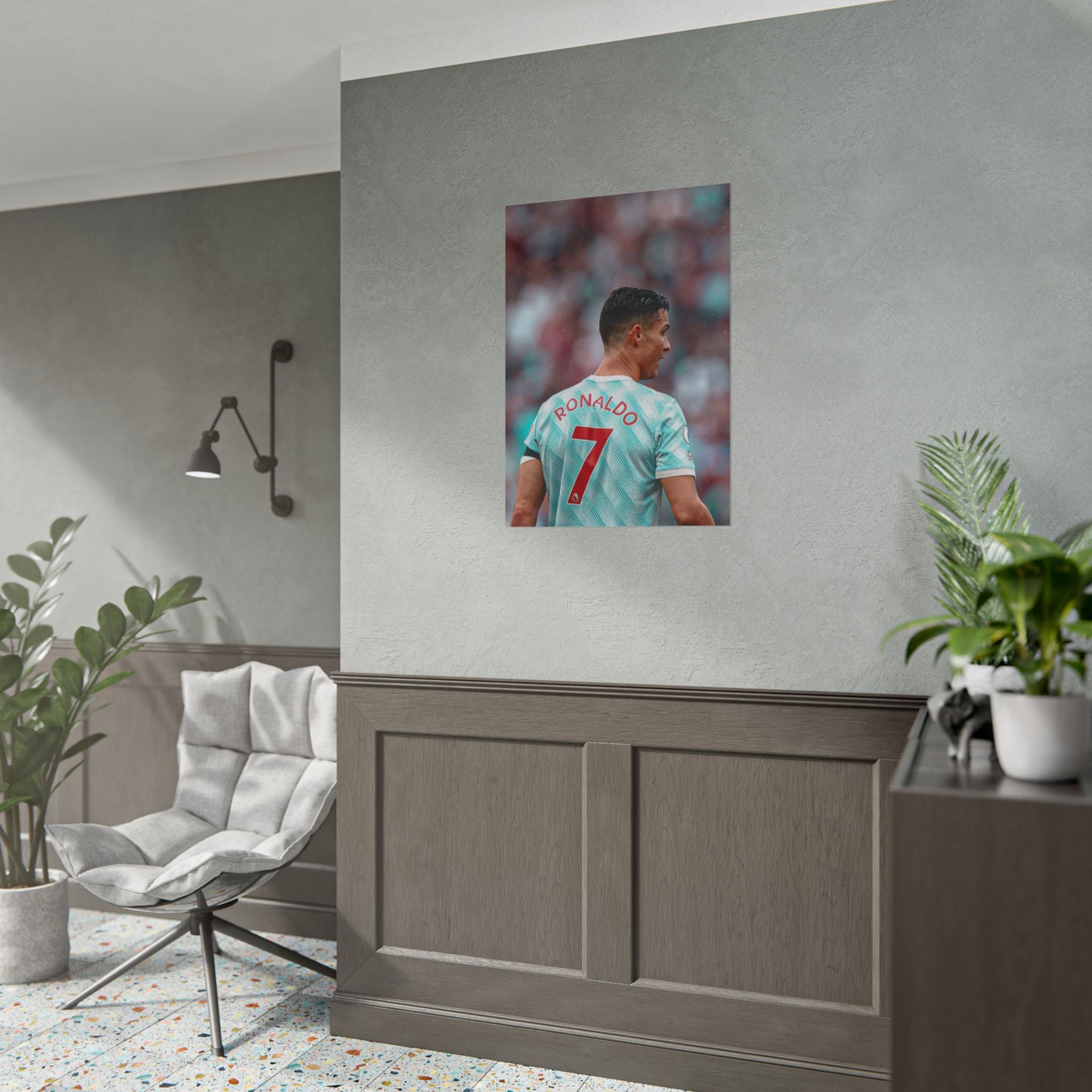 Cristiano Ronaldo Soccer Star Jersey Poster - Number 7 Back View Rolled Print
