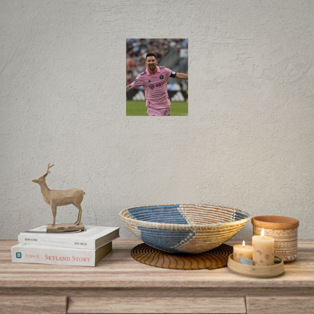 Lionel Messi Inter Miami Soccer Star Action Poster — Rolled Sports Poster