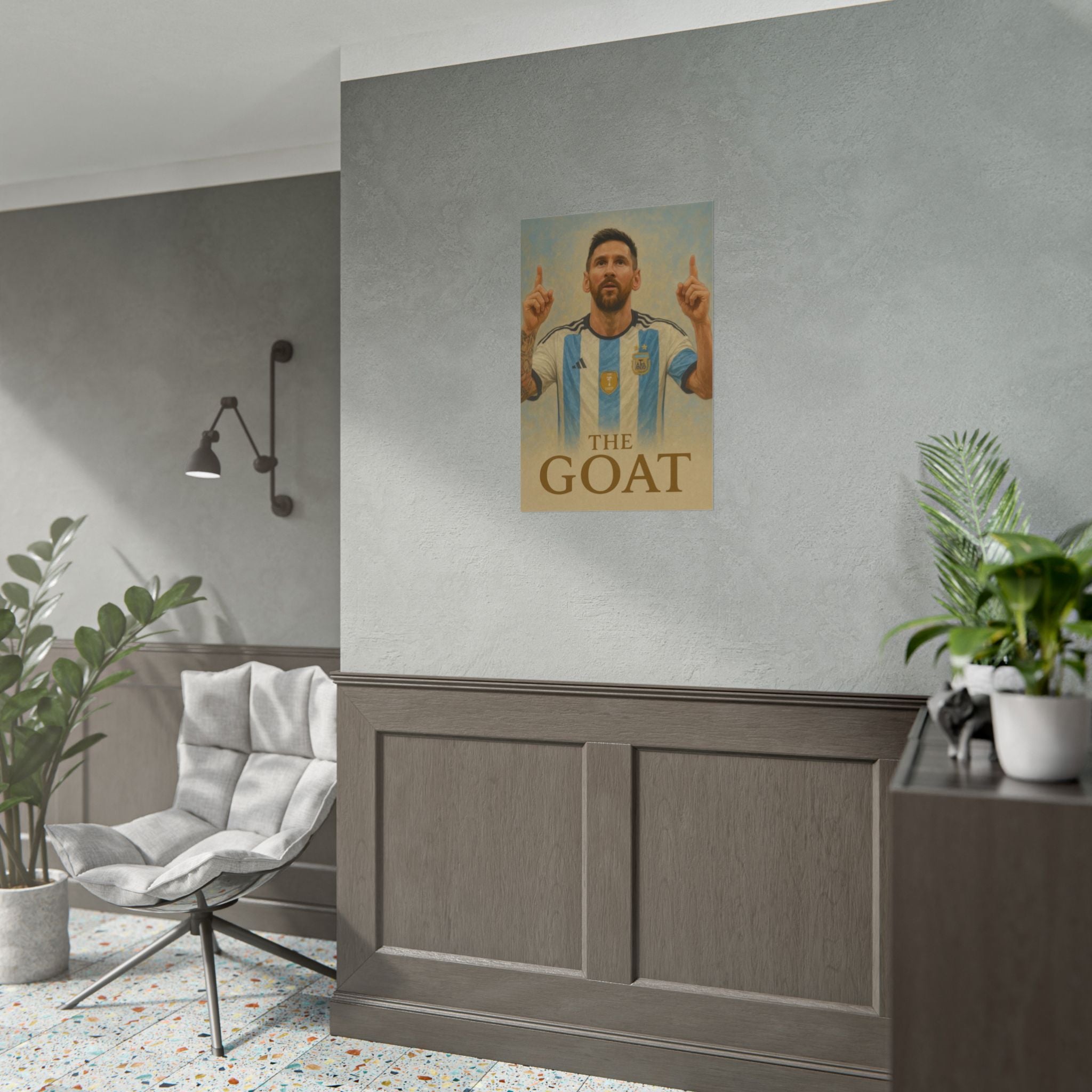 Lionel Messi Rolled Poster — "The GOAT" Soccer Player Tribute Poster