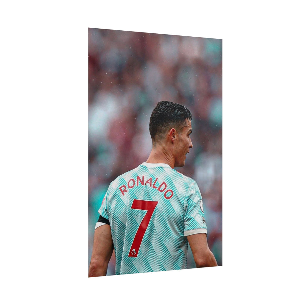 Cristiano Ronaldo Soccer Star Jersey Poster - Number 7 Back View Rolled Print