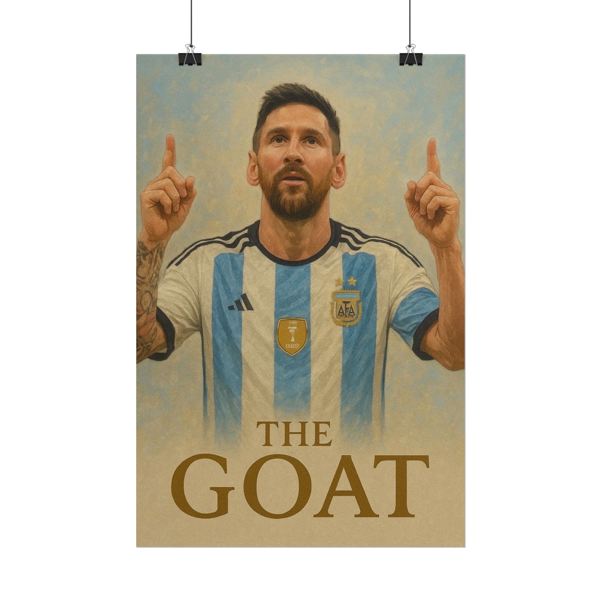 Lionel Messi Rolled Poster — "The GOAT" Soccer Player Tribute Poster