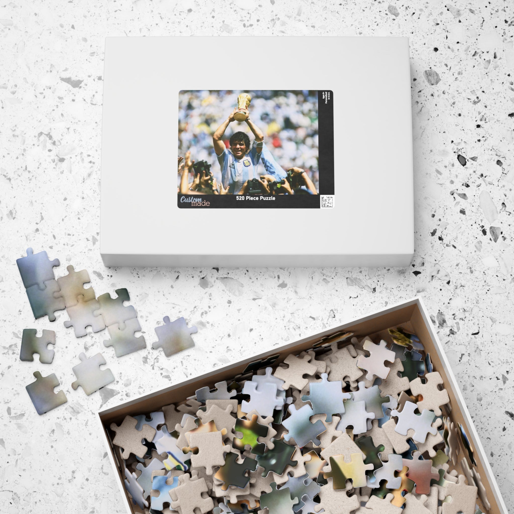 Diego Maradona World Cup Victory Photo Puzzle – Soccer Champion Trophy Jigsaw