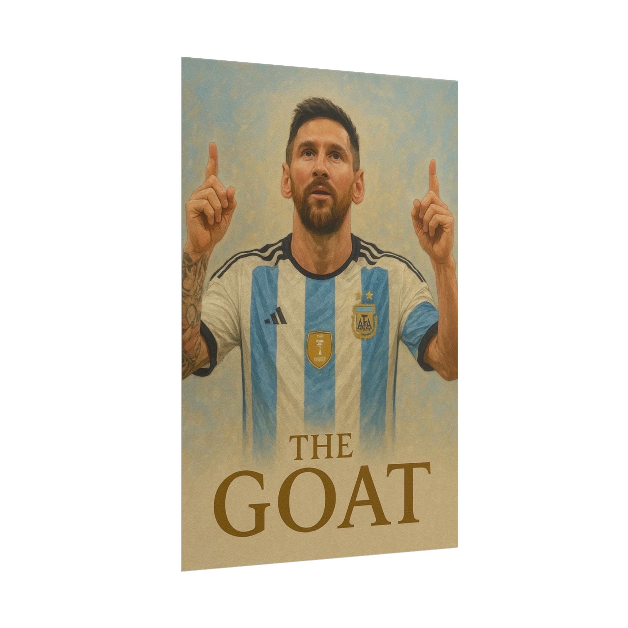 Lionel Messi Rolled Poster — "The GOAT" Soccer Player Tribute Poster