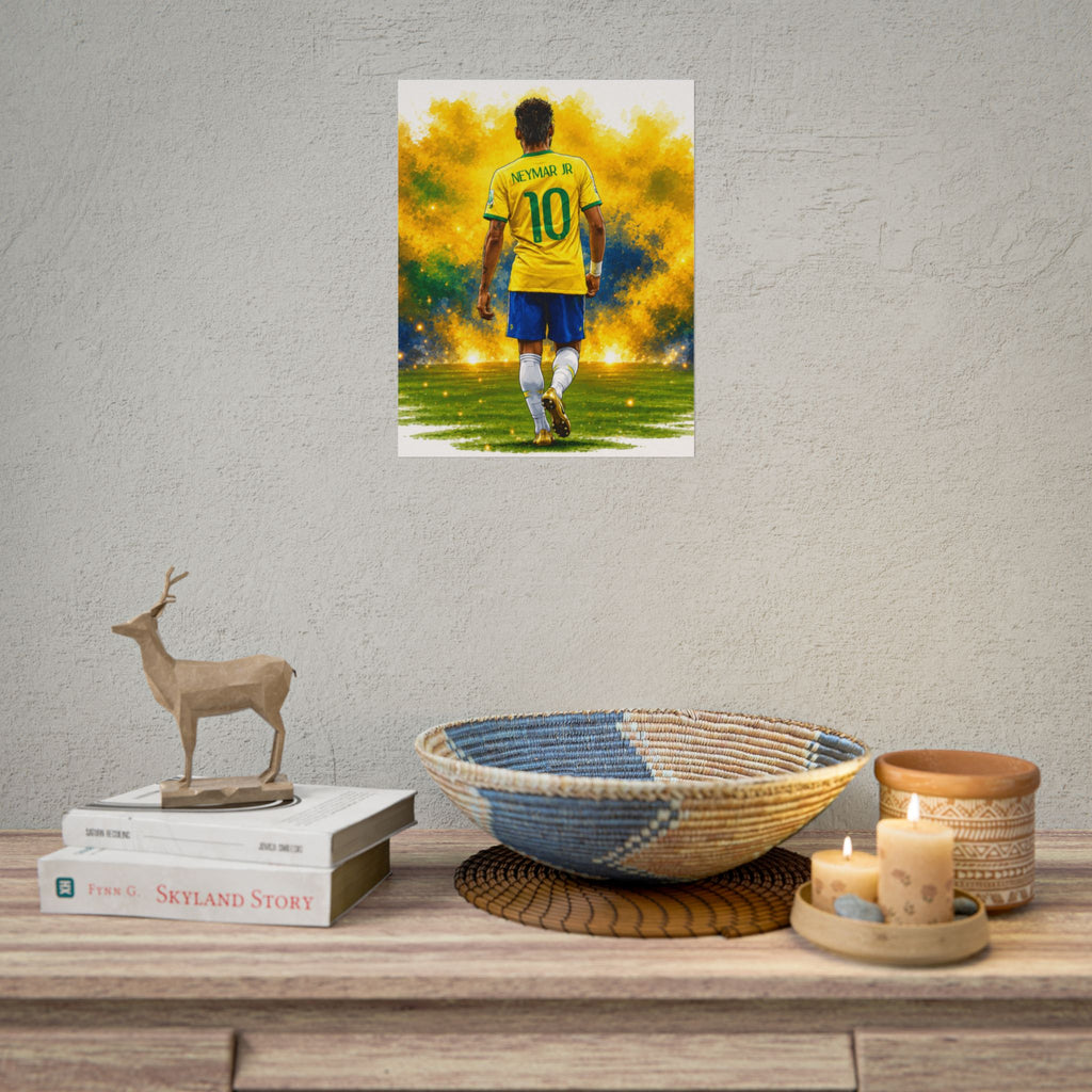 Neymar Brazil Football Poster