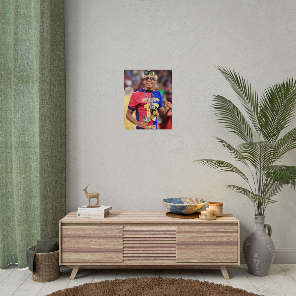 Lamine Yamal Rolled Poster — Vibrant Sports Champion Photo Print