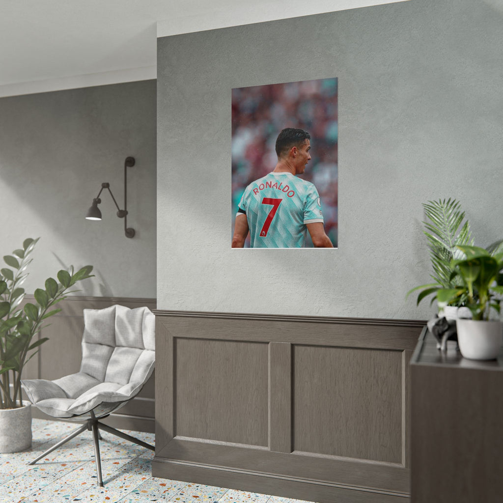 Cristiano Ronaldo Soccer Star Jersey Poster - Number 7 Back View Rolled Print