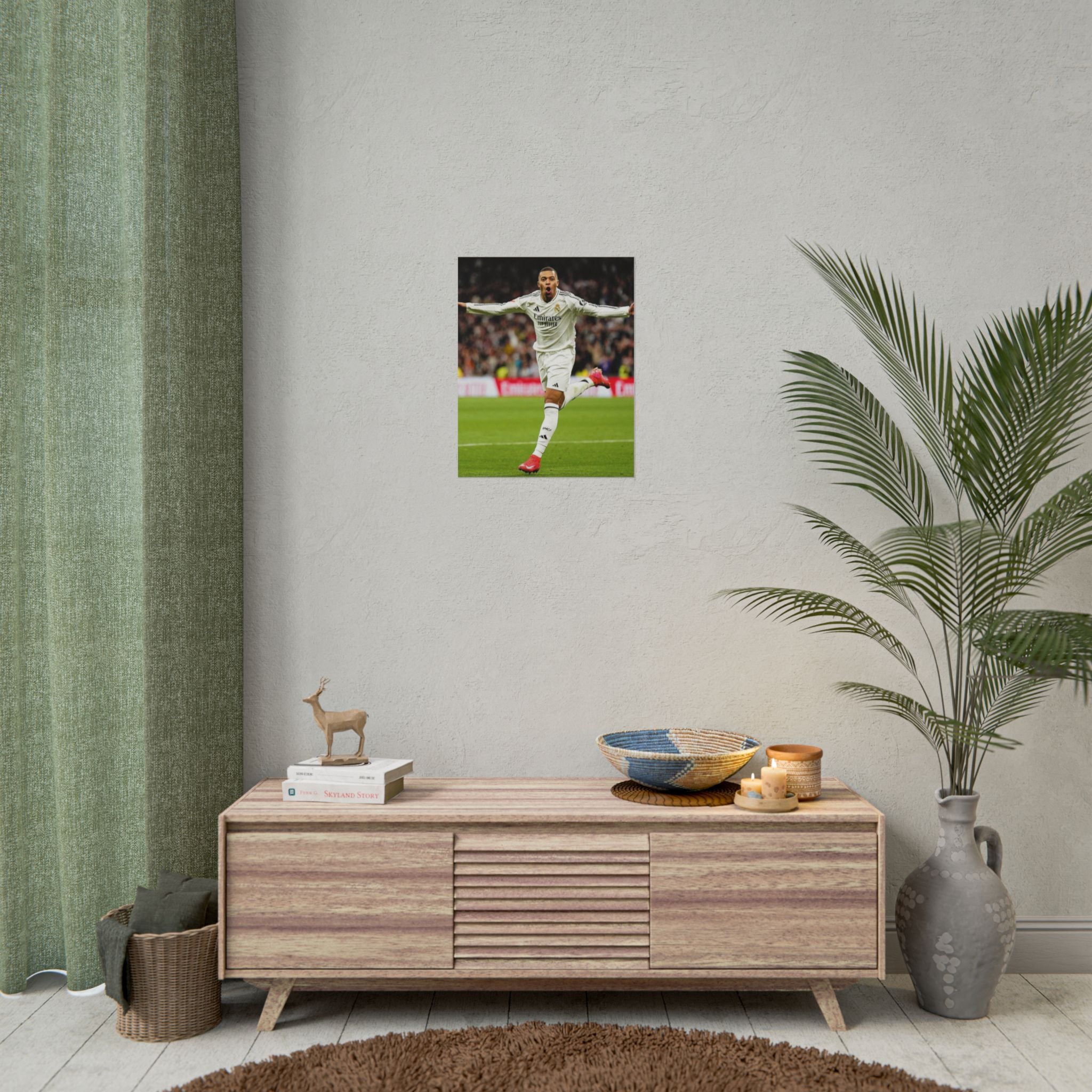 Kylian Mbappe Real Madrid Soccer Star Rolled Poster — Celebratory Football Print (Real Match Action)