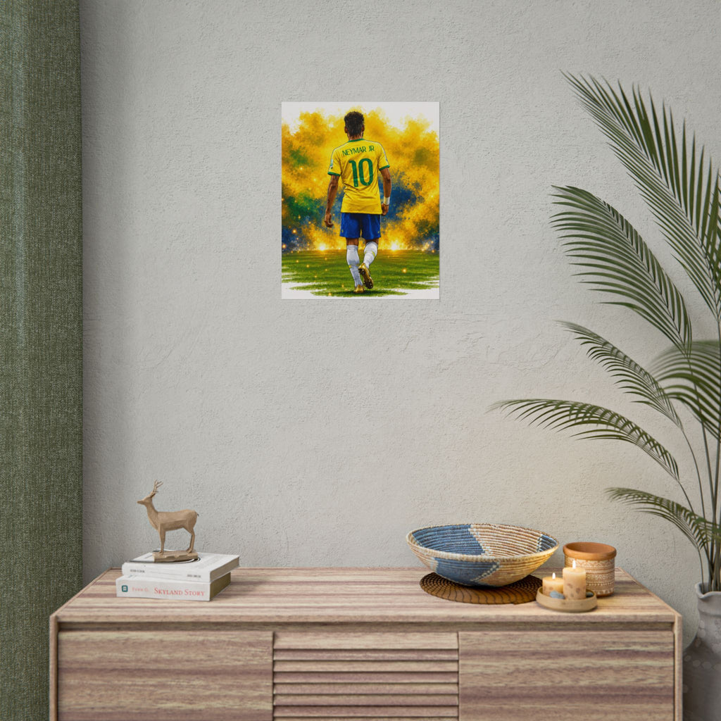 Neymar Brazil Football Poster