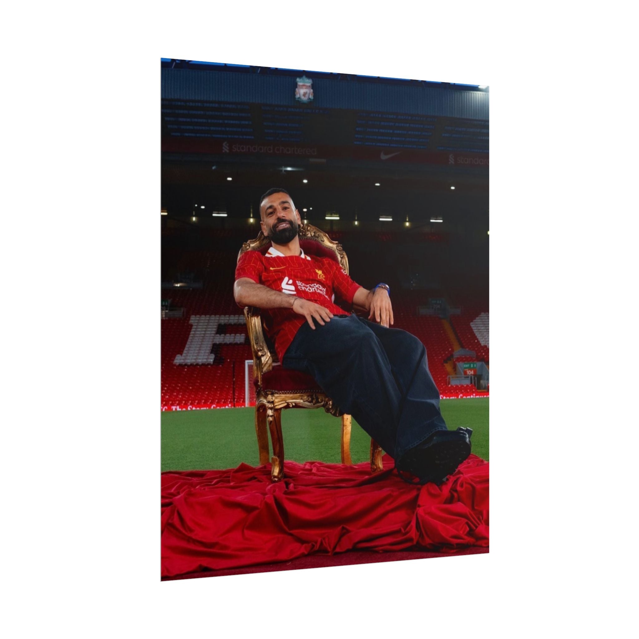 Mo Salah Poster — Liverpool Legend Throne Rolled Poster