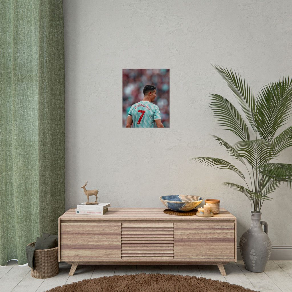 Cristiano Ronaldo Soccer Star Jersey Poster - Number 7 Back View Rolled Print