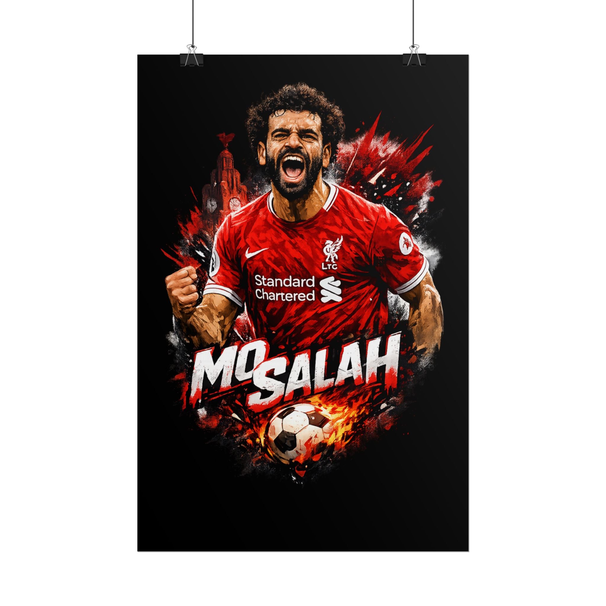 Mohamed Salah Football Poster — Rolled Soccer Wall Art