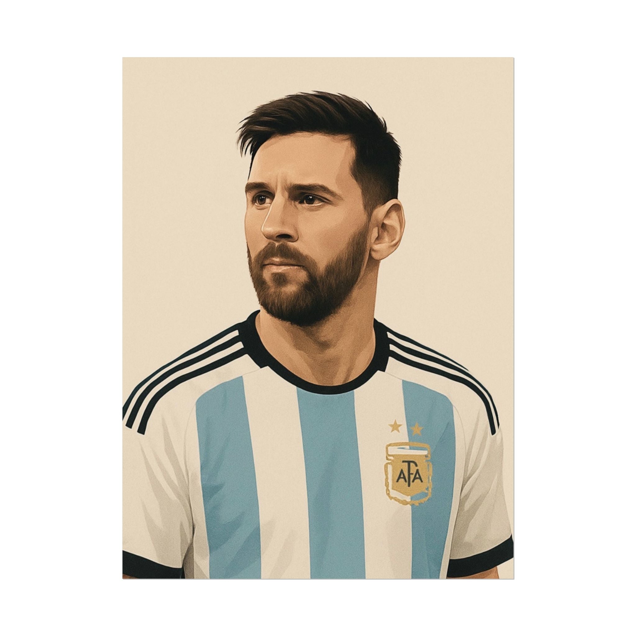 Lionel Messi Vintage Argentina Soccer Poster — Rolled Football Print