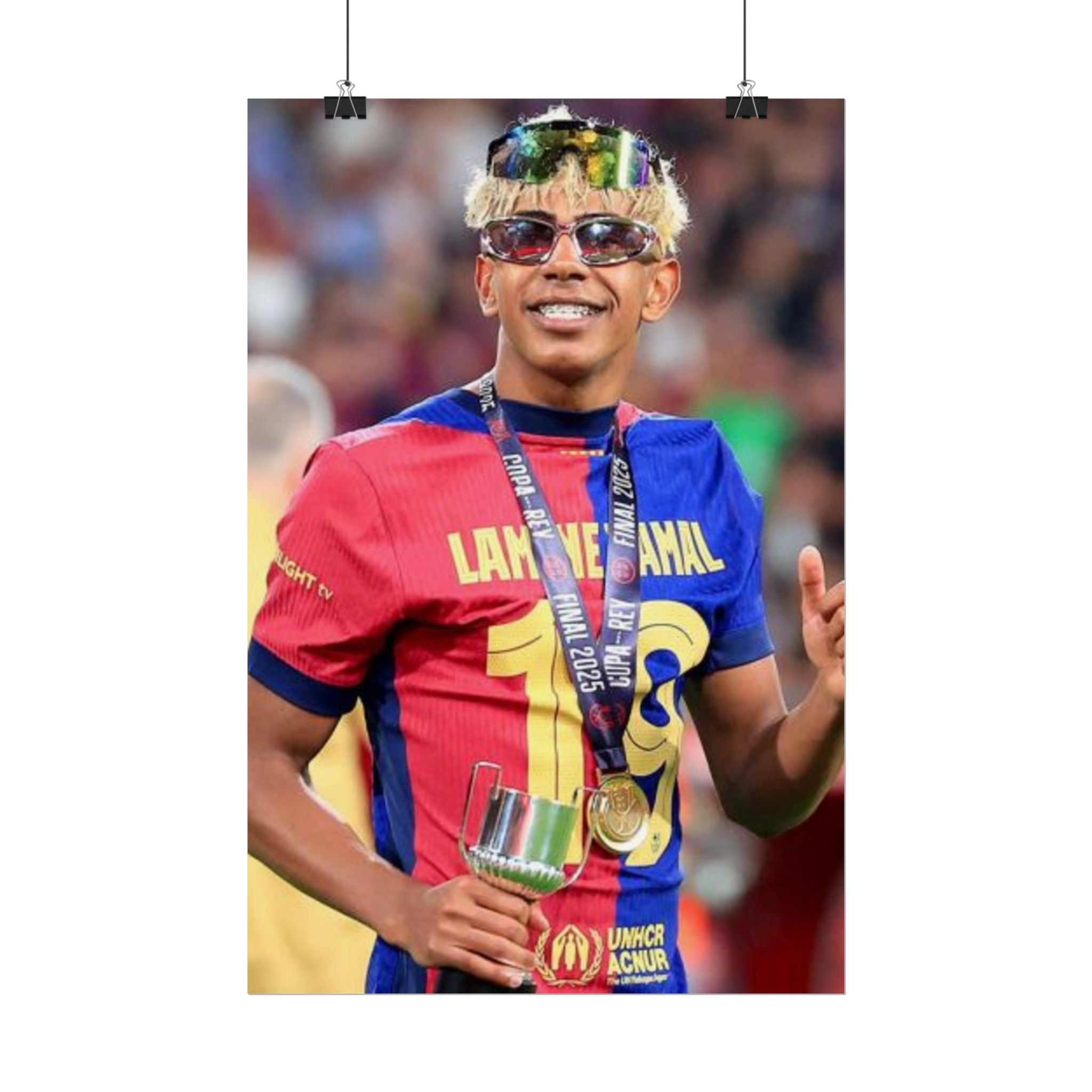 Lamine Yamal Rolled Poster — Vibrant Sports Champion Photo Print