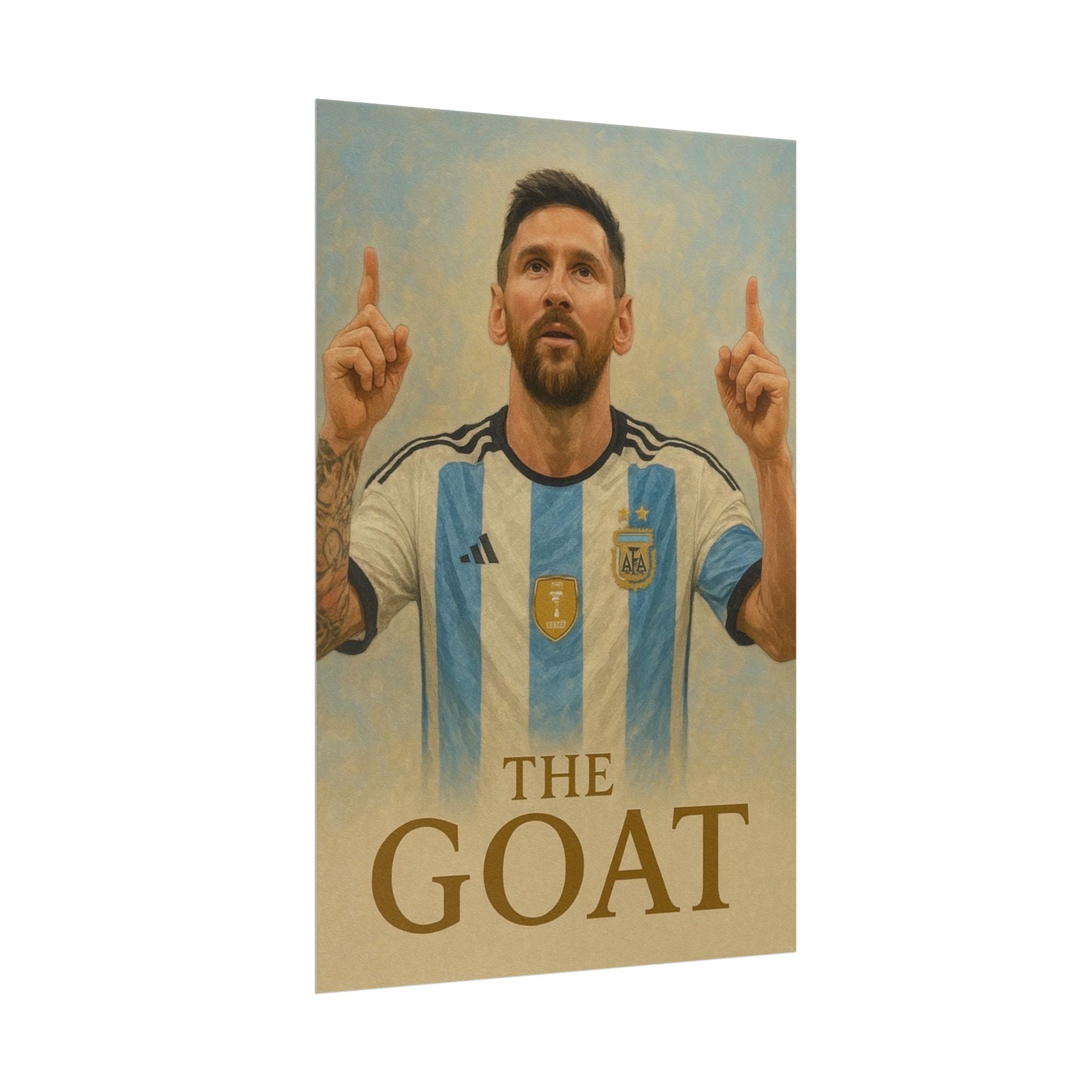 Lionel Messi Rolled Poster — "The GOAT" Soccer Player Tribute Poster