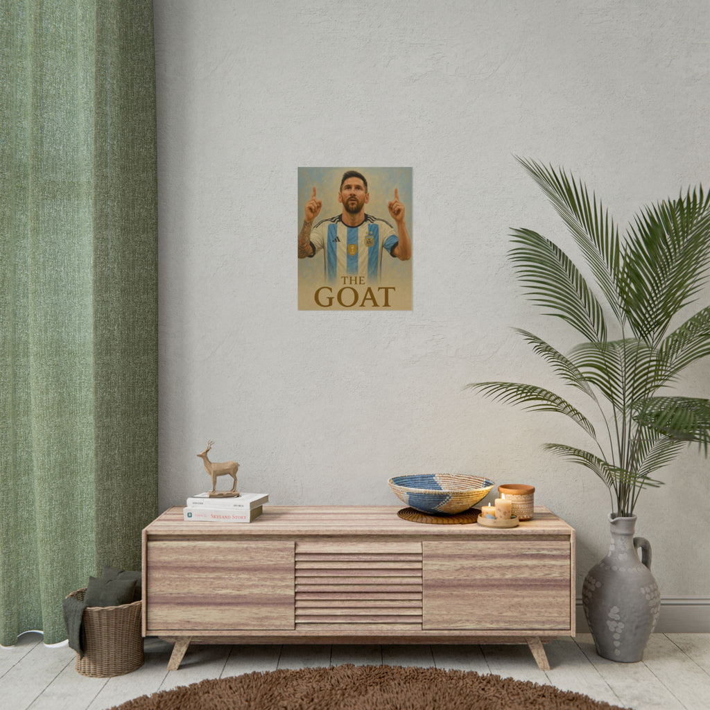 Lionel Messi Rolled Poster — "The GOAT" Soccer Player Tribute Poster