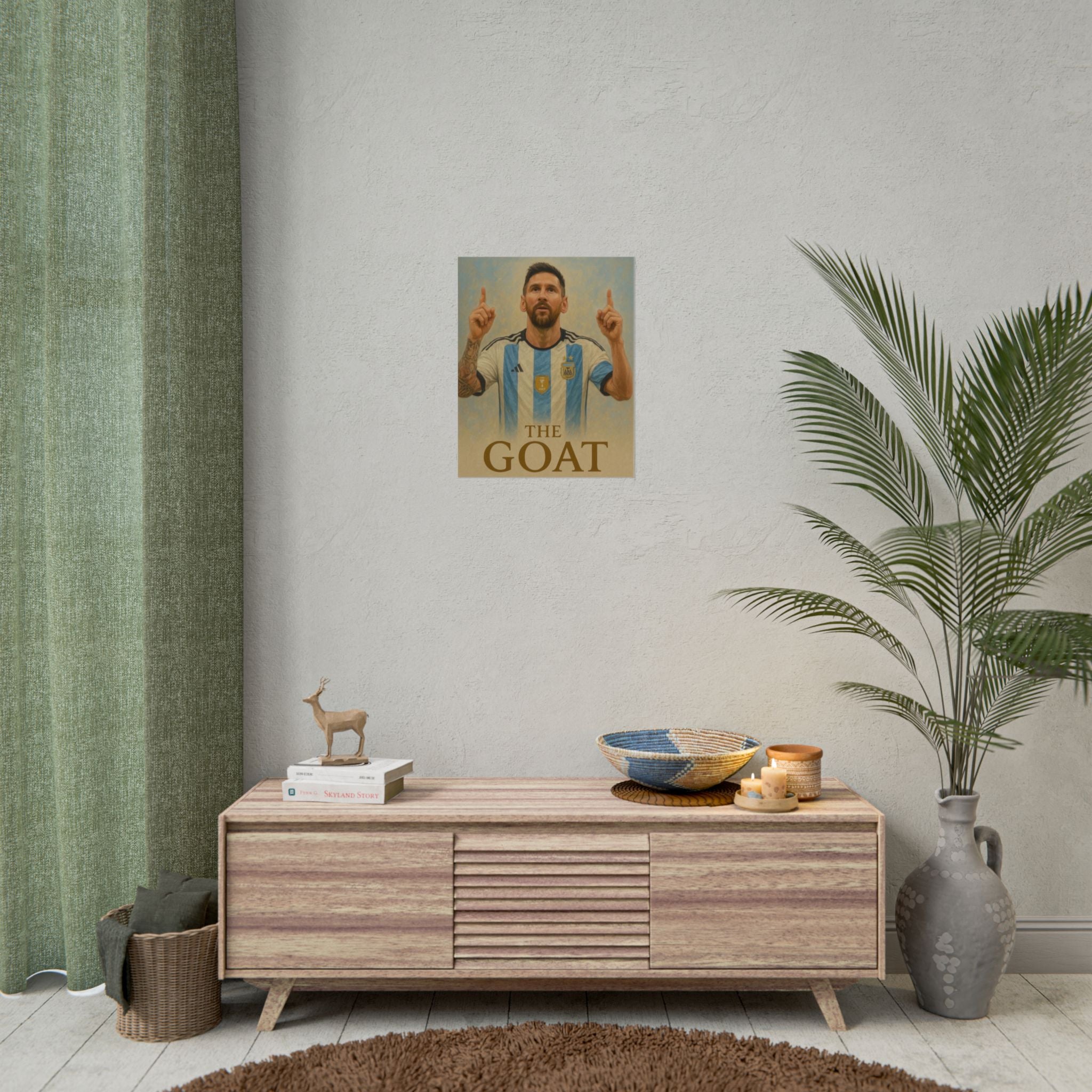 Lionel Messi Rolled Poster — "The GOAT" Soccer Player Tribute Poster