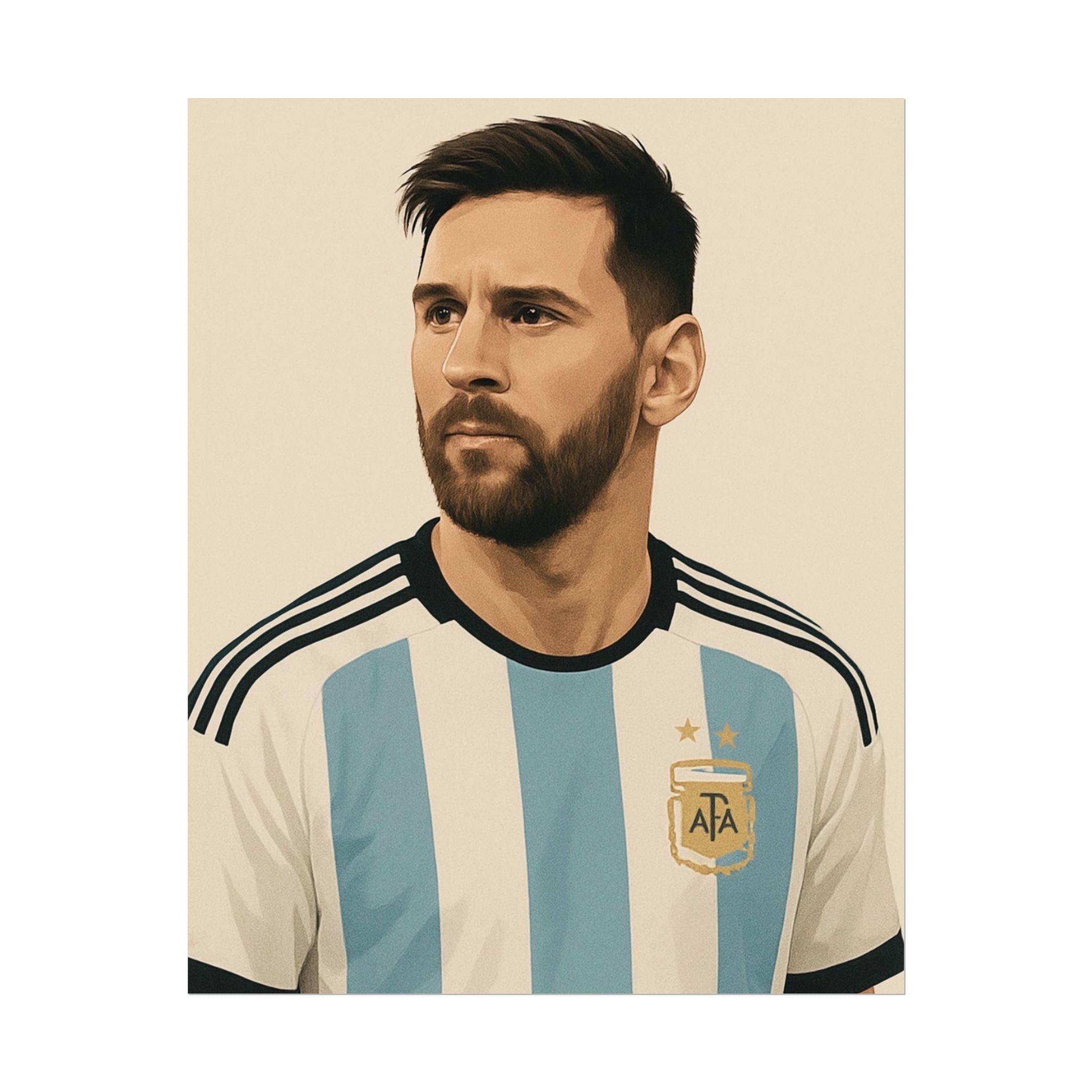 Lionel Messi Vintage Argentina Soccer Poster — Rolled Football Print