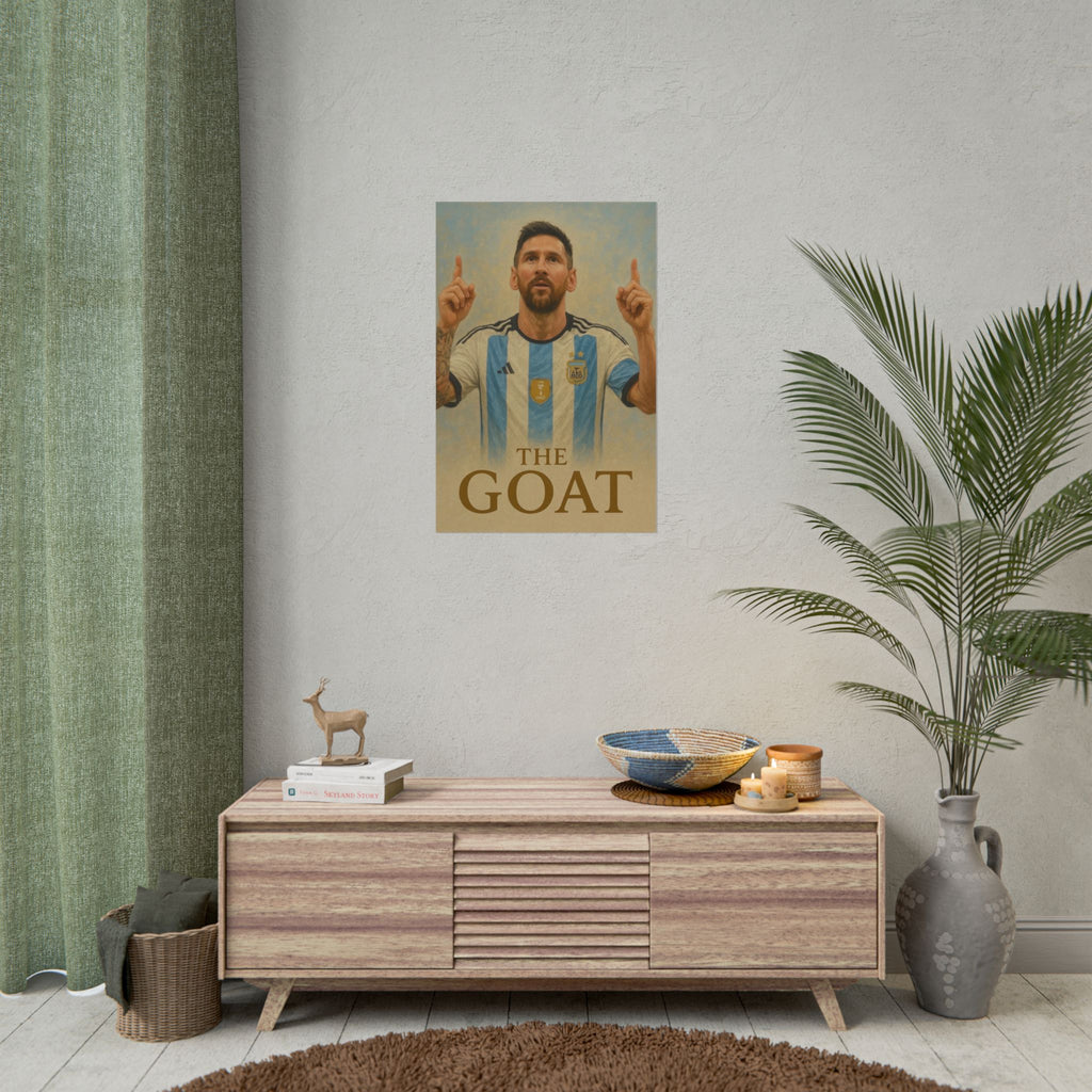 Lionel Messi Rolled Poster — "The GOAT" Soccer Player Tribute Poster