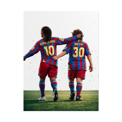 Ronaldinho & Messi Barcelona Poster