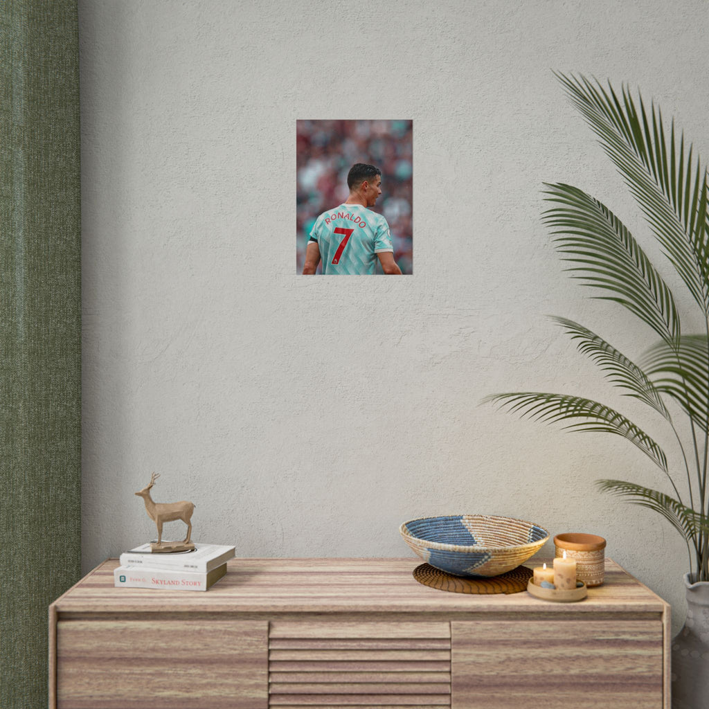 Cristiano Ronaldo Soccer Star Jersey Poster - Number 7 Back View Rolled Print