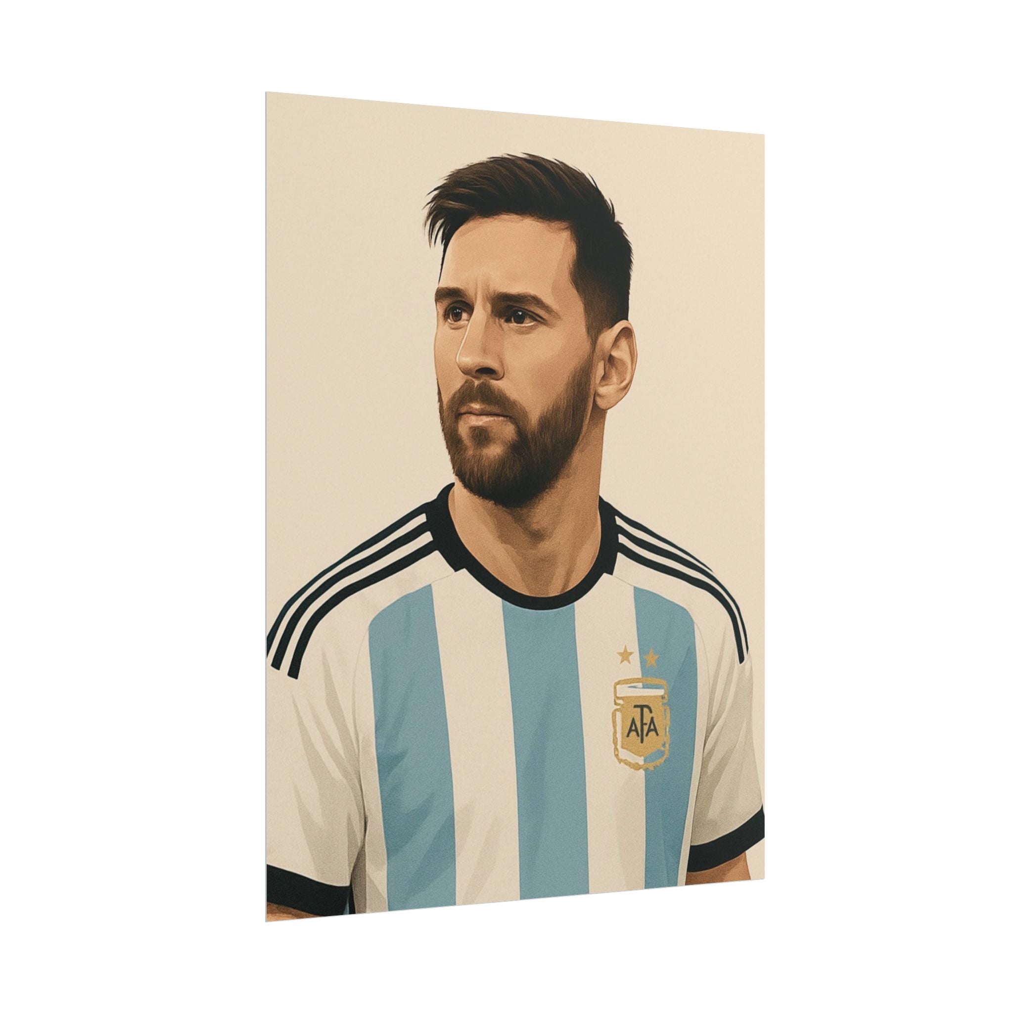 Lionel Messi Vintage Argentina Soccer Poster — Rolled Football Print