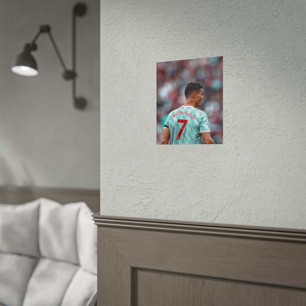Cristiano Ronaldo Soccer Star Jersey Poster - Number 7 Back View Rolled Print