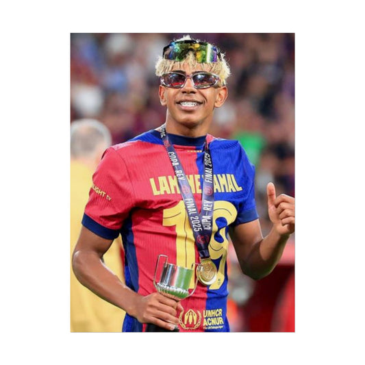Lamine Yamal Rolled Poster — Vibrant Sports Champion Photo Print