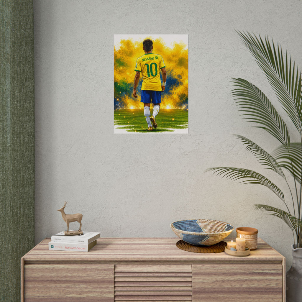Neymar Brazil Football Poster
