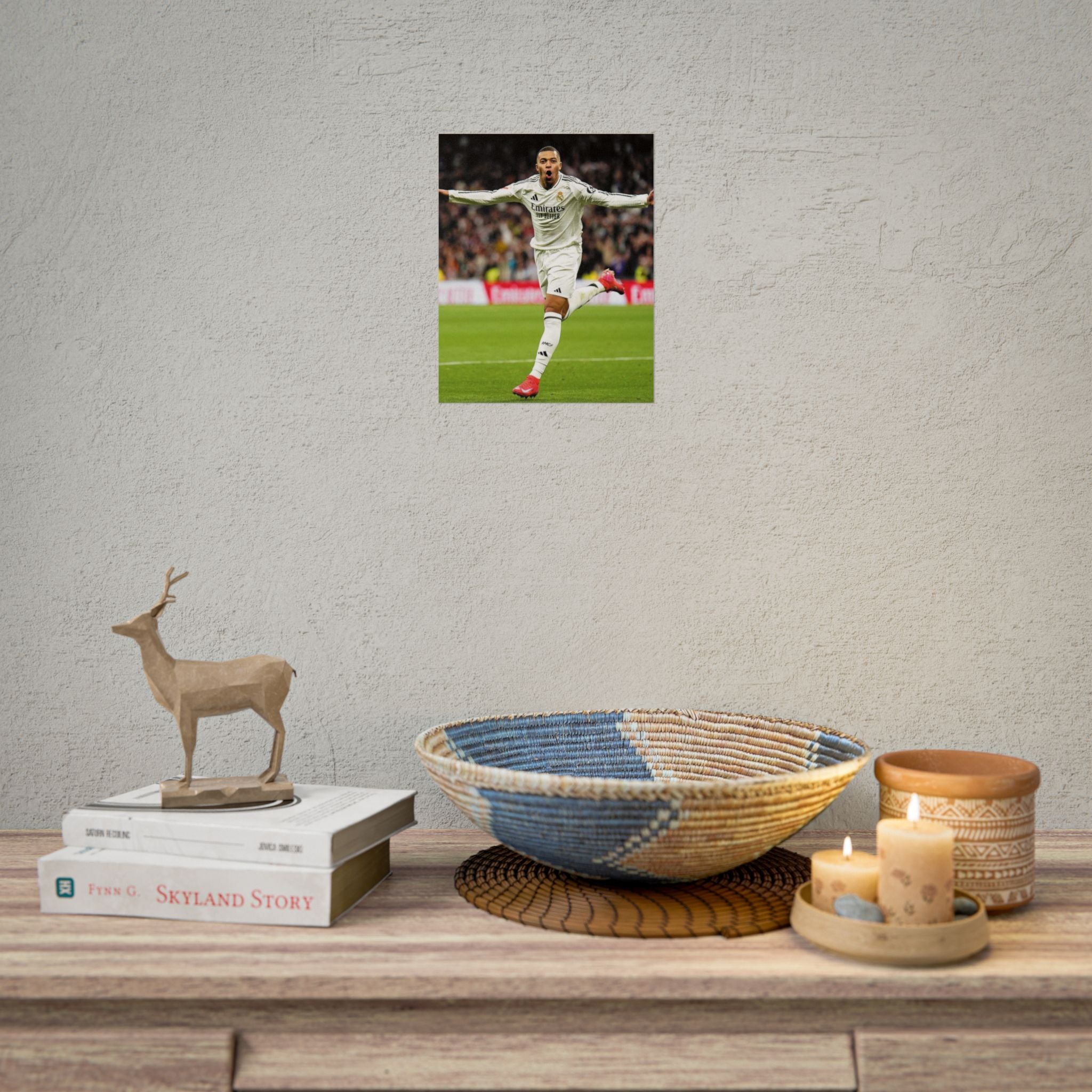 Kylian Mbappe Real Madrid Soccer Star Rolled Poster — Celebratory Football Print (Real Match Action)