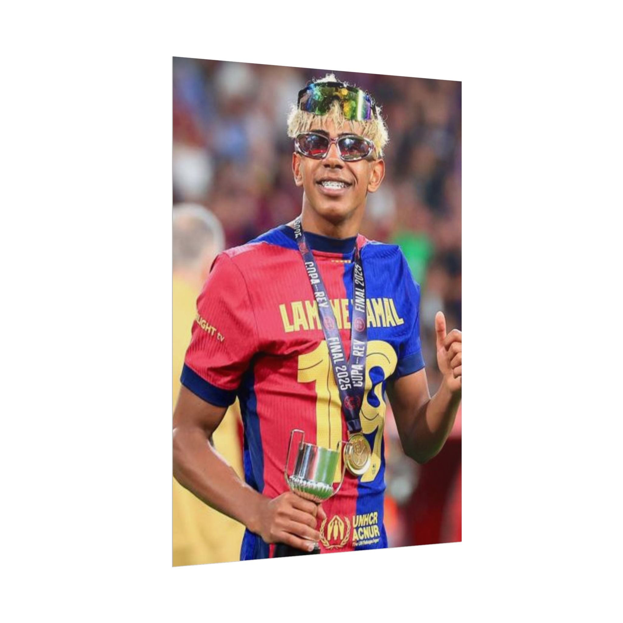 Lamine Yamal Rolled Poster — Vibrant Sports Champion Photo Print