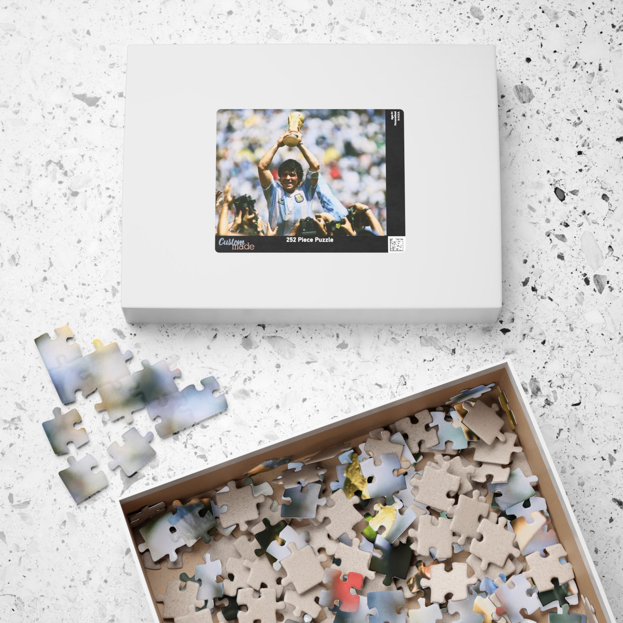 Diego Maradona World Cup Victory Photo Puzzle – Soccer Champion Trophy Jigsaw