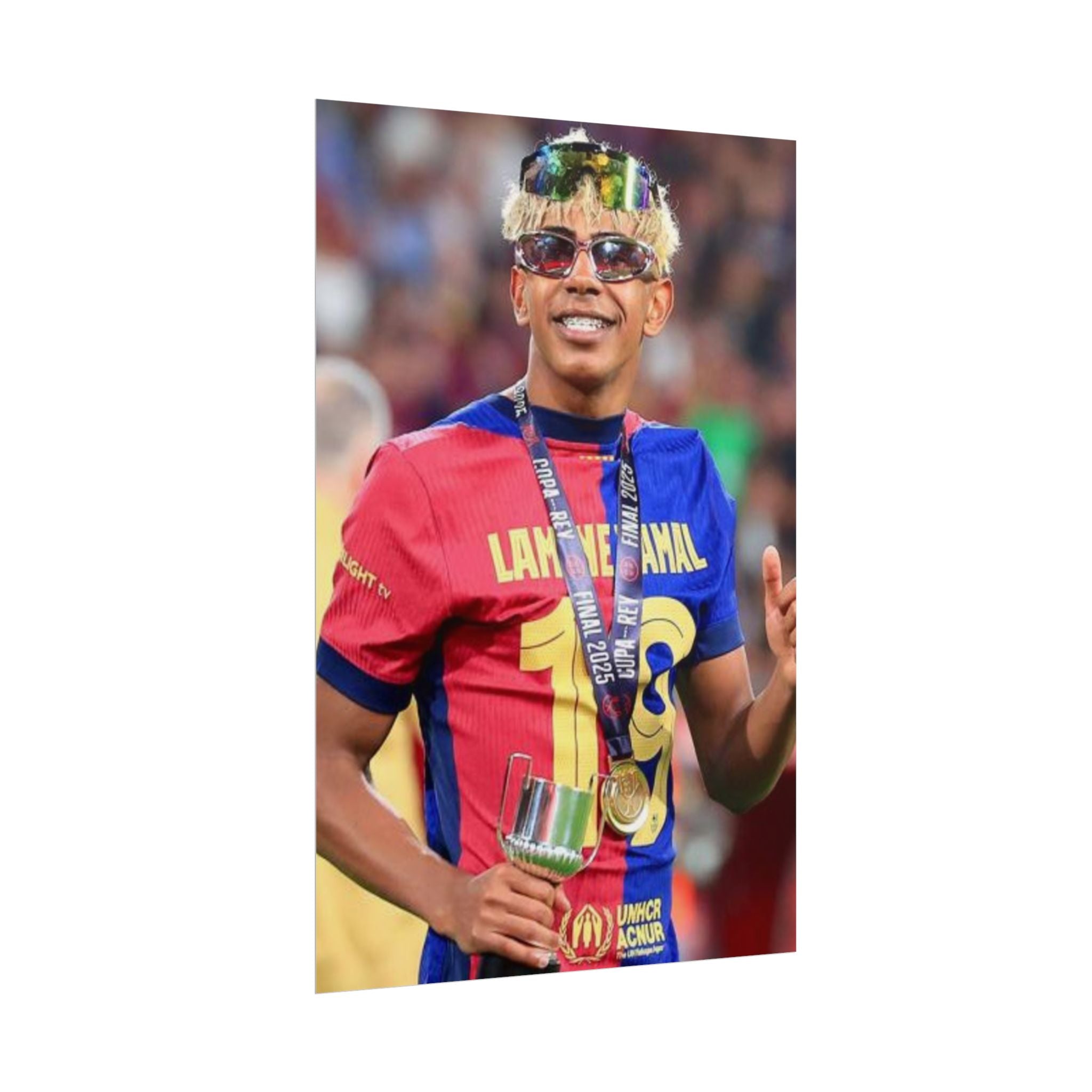 Lamine Yamal Rolled Poster — Vibrant Sports Champion Photo Print